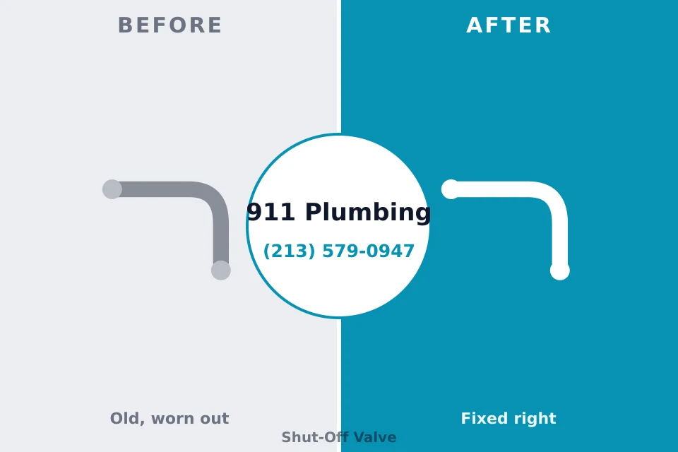 Before and after: plumbing repair Los Altos Hills, CA
